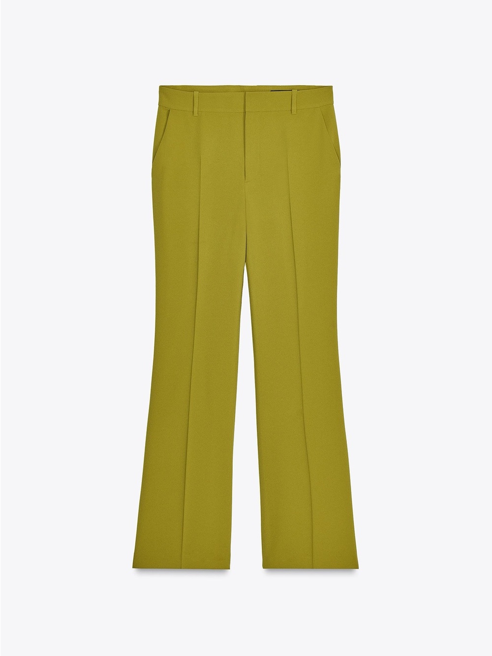 Zara Green High Waisted Flared Leg Pants